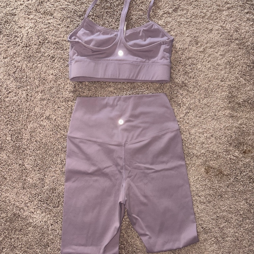 Lululemon Athletica Purple Sports Bra and leggings Set